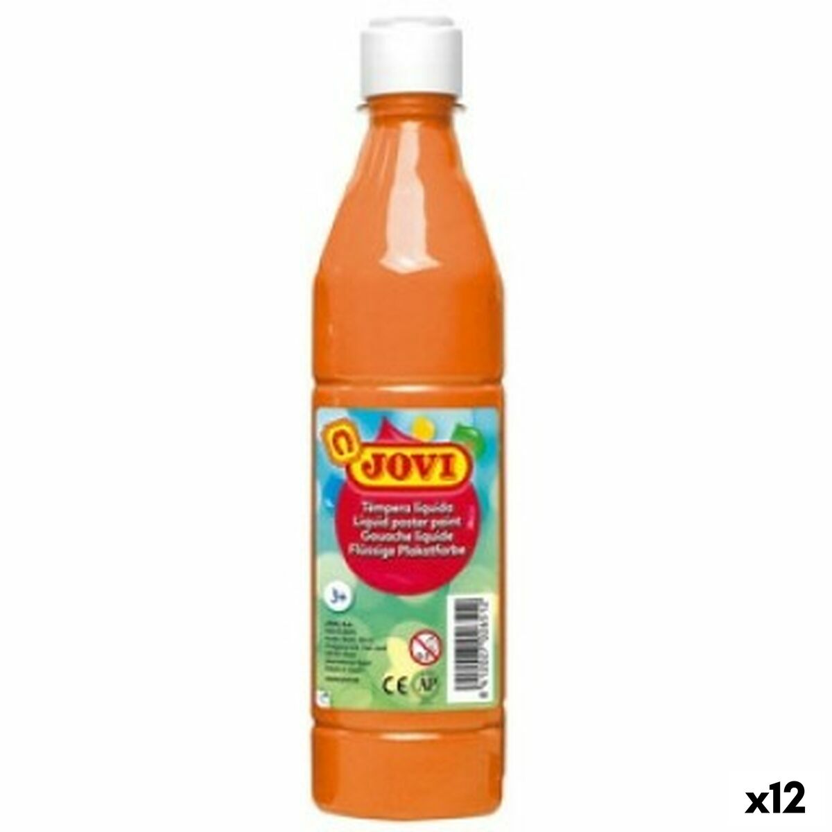 Tempera Jovi Orange 500 ml (12 antal)-Kontor och Kontorsmaterial, konst och hantverk-Jovi-peaceofhome.se