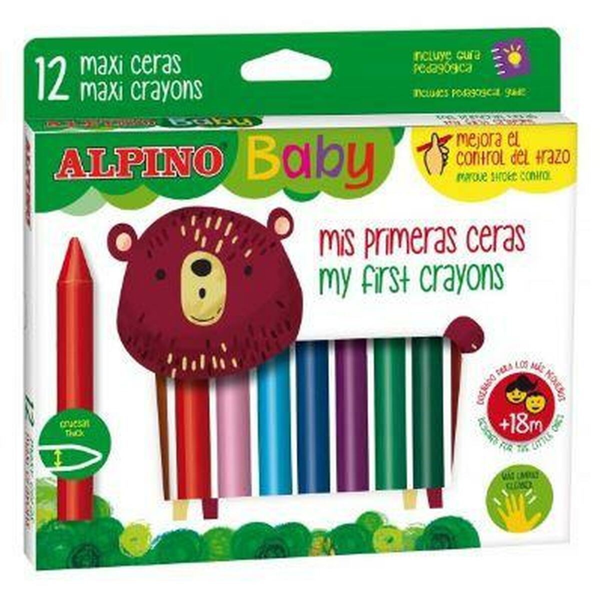 Tjocka färgpennor Alpino Baby Multicolour 12 Delar (6 antal)-Leksaker och spel, Kreativa aktiviteter-Alpino-peaceofhome.se