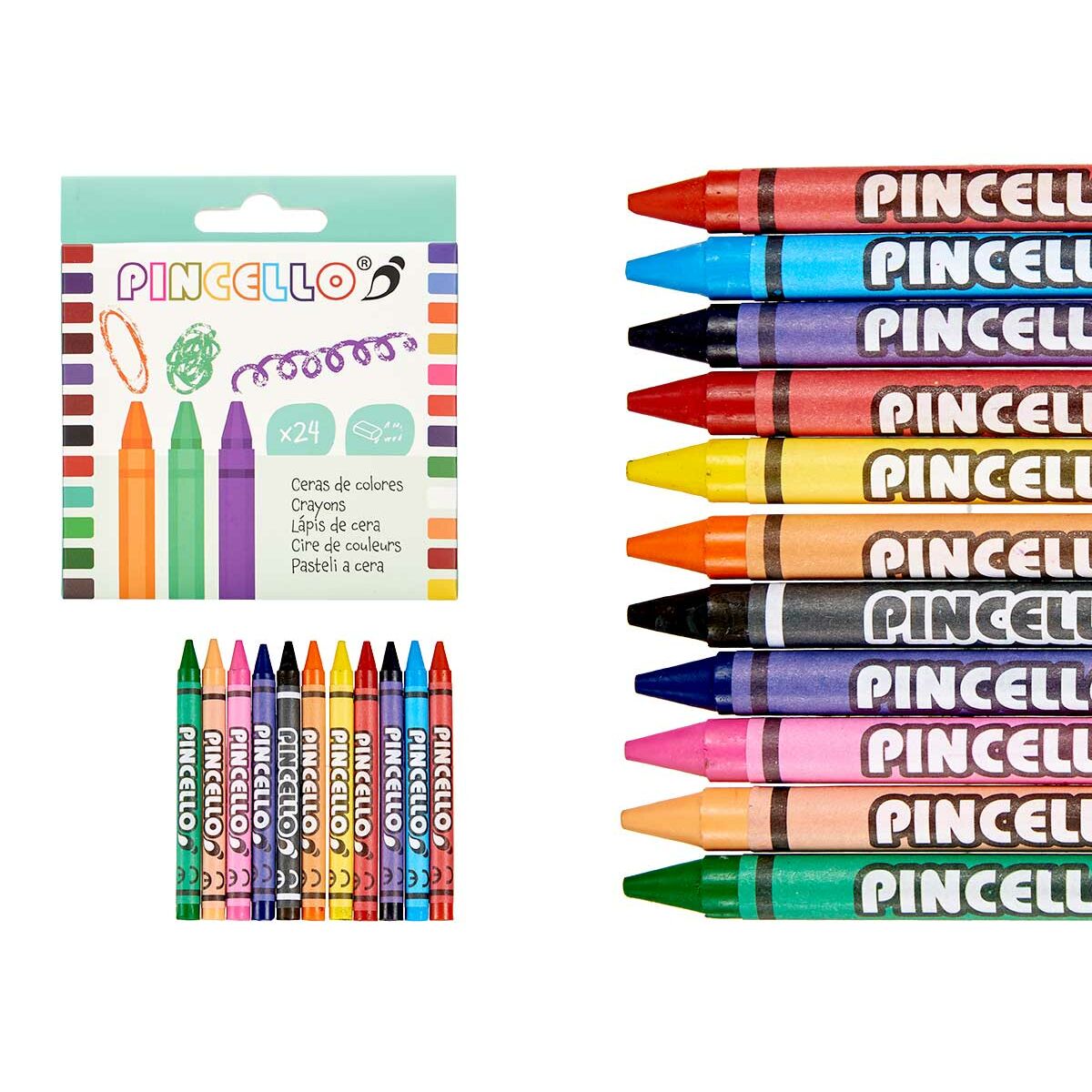 Tjocka färgpennor Pincello 45928 45928 (12 antal)-Kontor och Kontorsmaterial, konst och hantverk-Pincello-peaceofhome.se