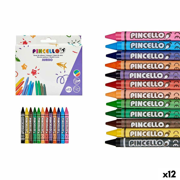 Tjocka färgpennor Pincello 45930 45930 (12 antal)-Kontor och Kontorsmaterial, konst och hantverk-Pincello-peaceofhome.se