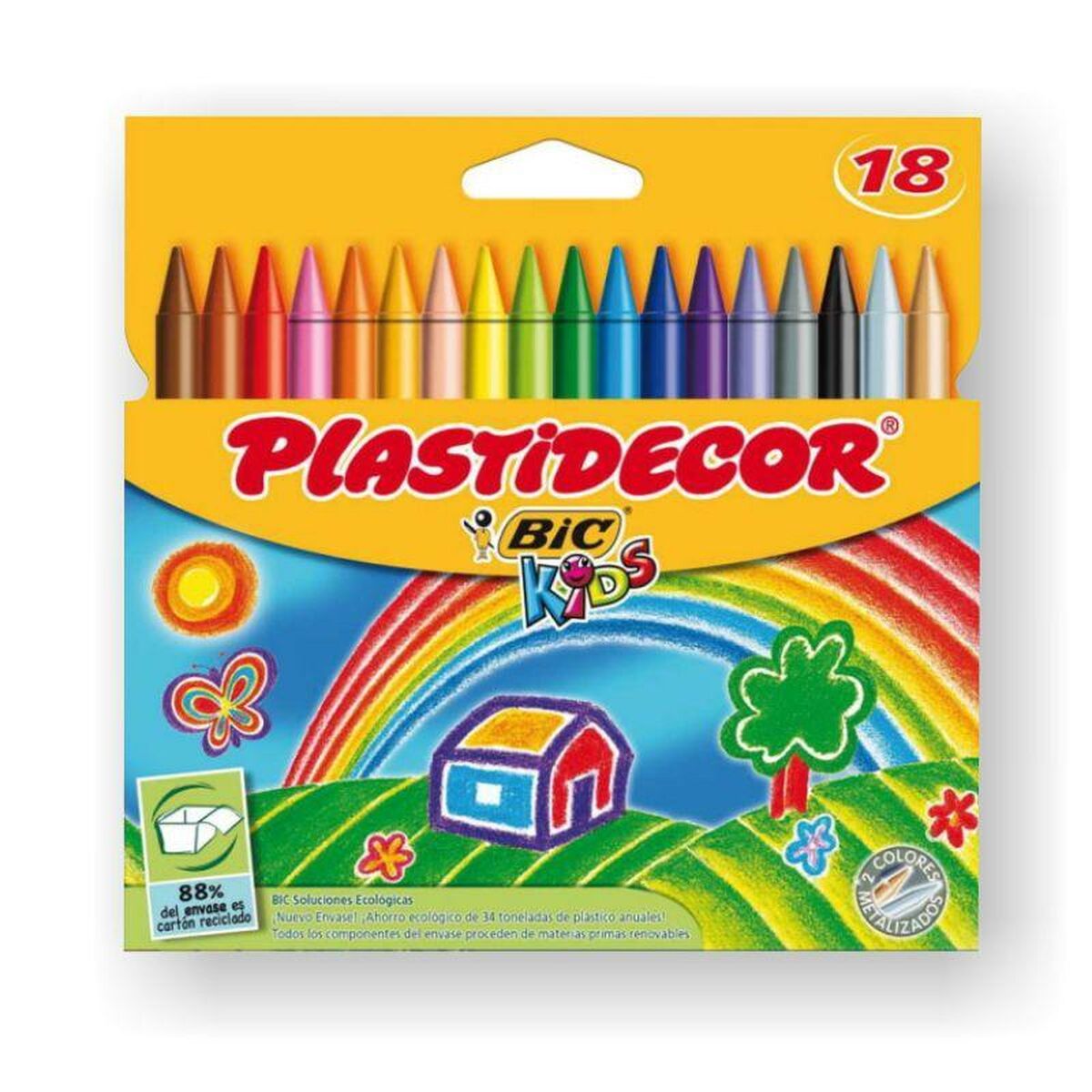 Tjocka färgpennor Plastidecor Multicolour (12 antal)-Leksaker och spel, Kreativa aktiviteter-Plastidecor-peaceofhome.se