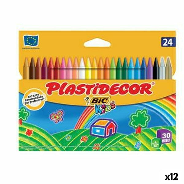 Tjocka färgpennor Plastidecor Multicolour (12 antal)-Leksaker och spel, Kreativa aktiviteter-Plastidecor-peaceofhome.se