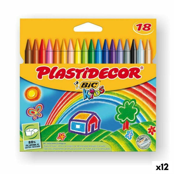 Tjocka färgpennor Plastidecor Multicolour (12 antal)-Leksaker och spel, Kreativa aktiviteter-Plastidecor-peaceofhome.se