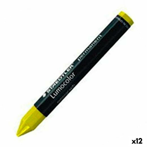 Tjocka färgpennor Staedtler Lumocolor Permanent Gul (12 antal)-Kontor och Kontorsmaterial, Kulspetspennor, pennor och skrivverktyg-Staedtler-peaceofhome.se