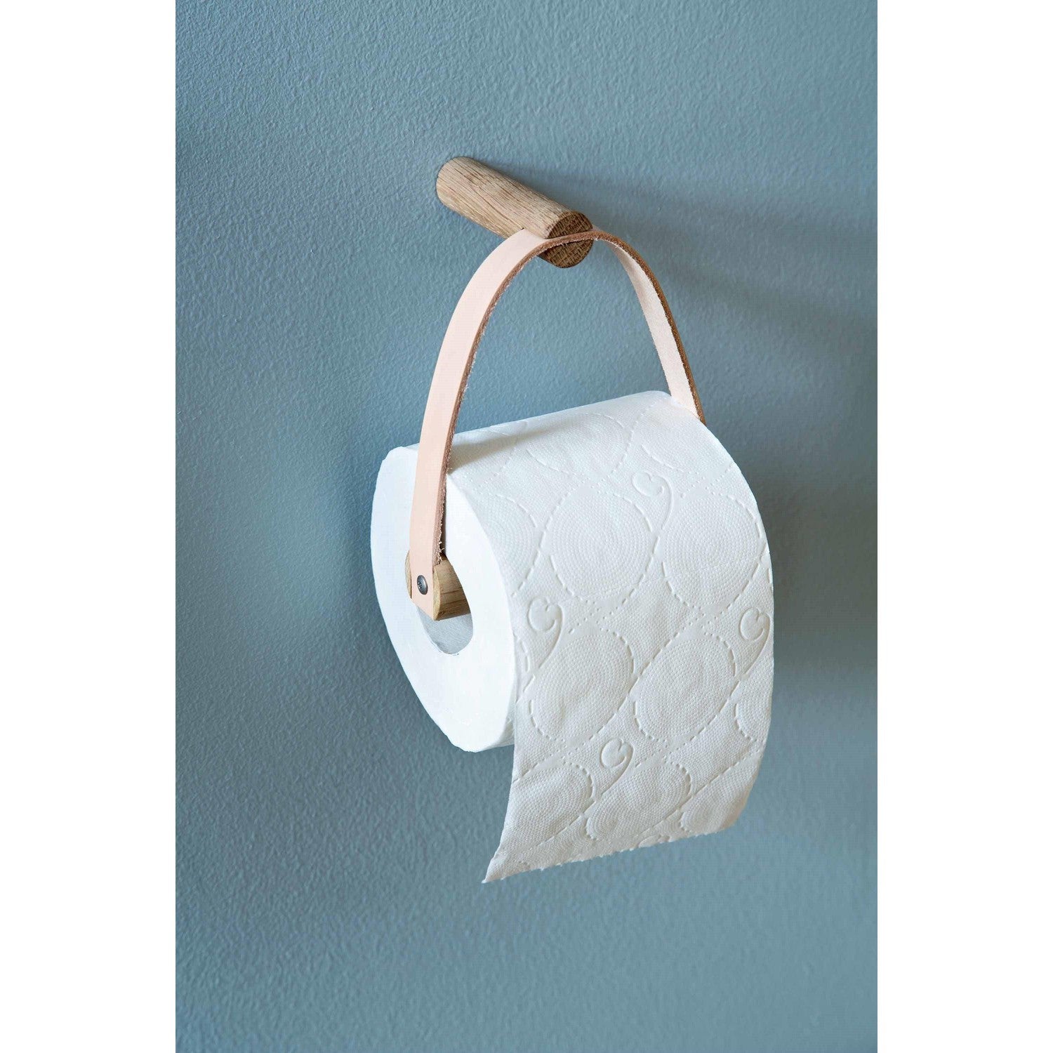 Toilet Paper Holder Toalettpappershållare - Natur Ek/Läder-Toalettpappershållare-Ekta Living-peaceofhome.se
