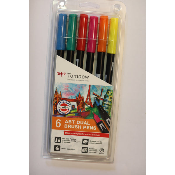 Tombow ABT Dual Brush 6P-3 Tattoo-Konstnärsmaterial-Klevrings Sverige-peaceofhome.se