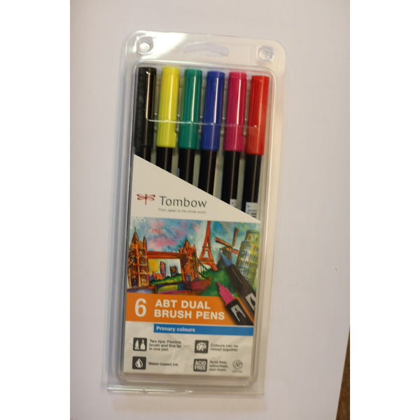 Tombow ABT Dual Brush 6/etui Bas 6P-1-Konstnärsmaterial-Klevrings Sverige-peaceofhome.se