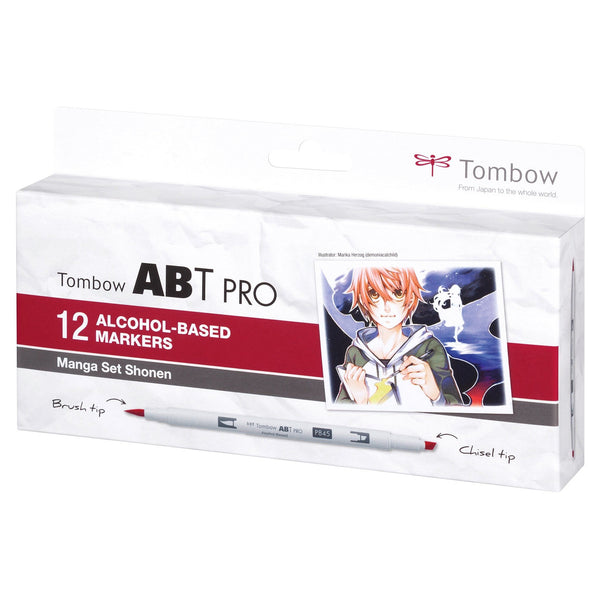 Tombow alkohol ABT PRO Dual Brush 12P-5 manga 12 pennor-Konstnärsmaterial-Klevrings Sverige-peaceofhome.se