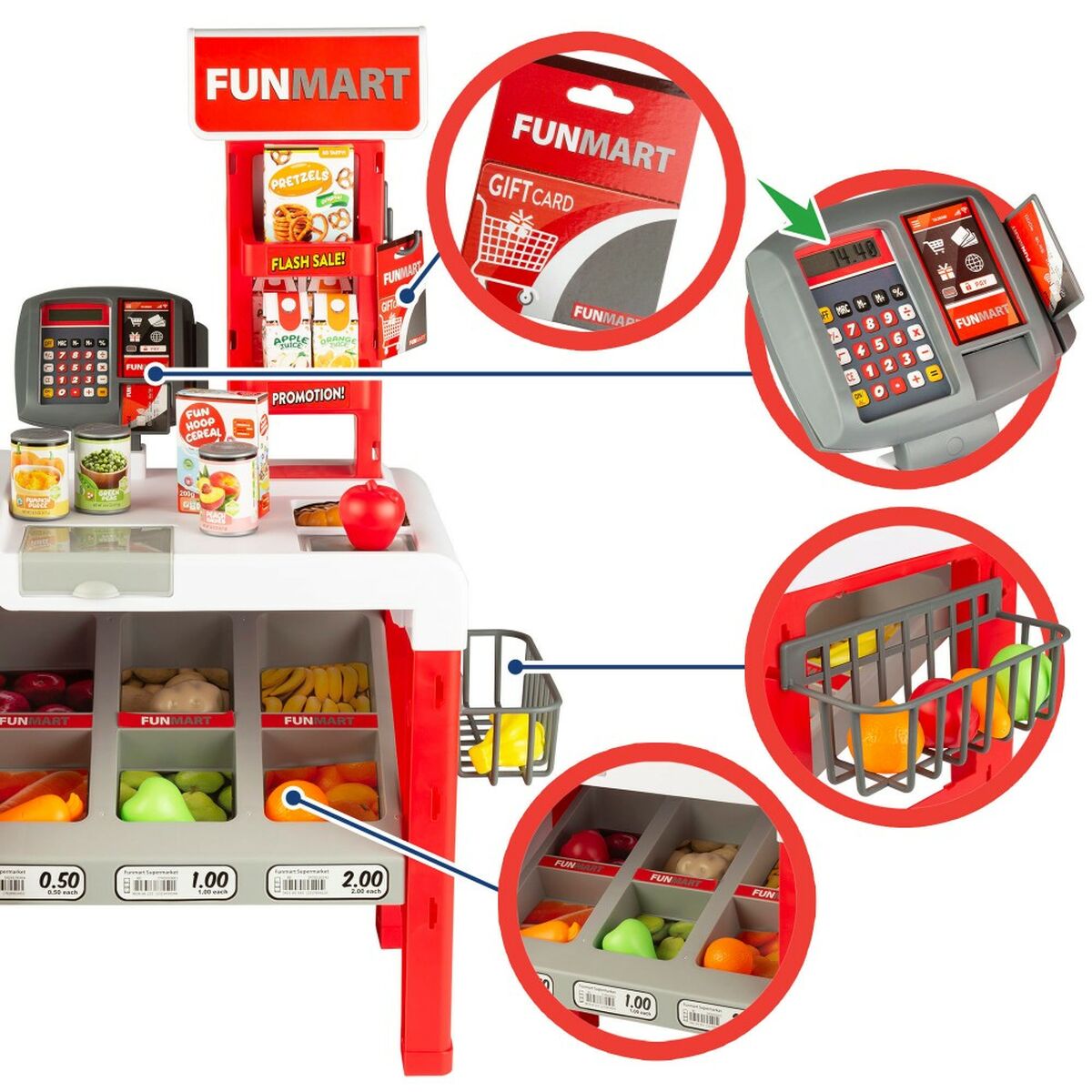 Toy Supermarket Funville Funmart 55,5 x 75 x 29 cm-Leksaker och spel, Imitera spel-Funville-peaceofhome.se