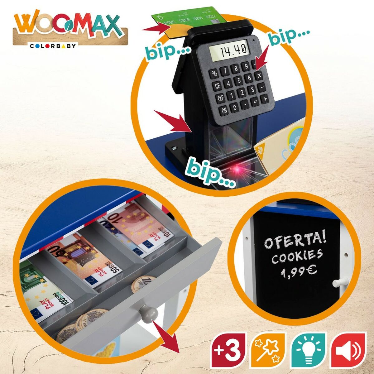 Toy Supermarket Woomax 28 Delar 48 x 70 x 30 cm-Leksaker och spel, Imitera spel-Woomax-peaceofhome.se