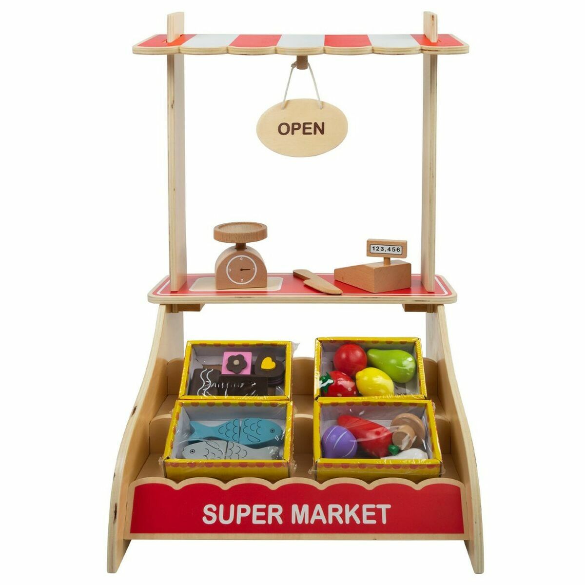 Toy Supermarket Woomax Trä 25 Delar 35 x 52 x 32 cm-Leksaker och spel, Imitera spel-Woomax-peaceofhome.se