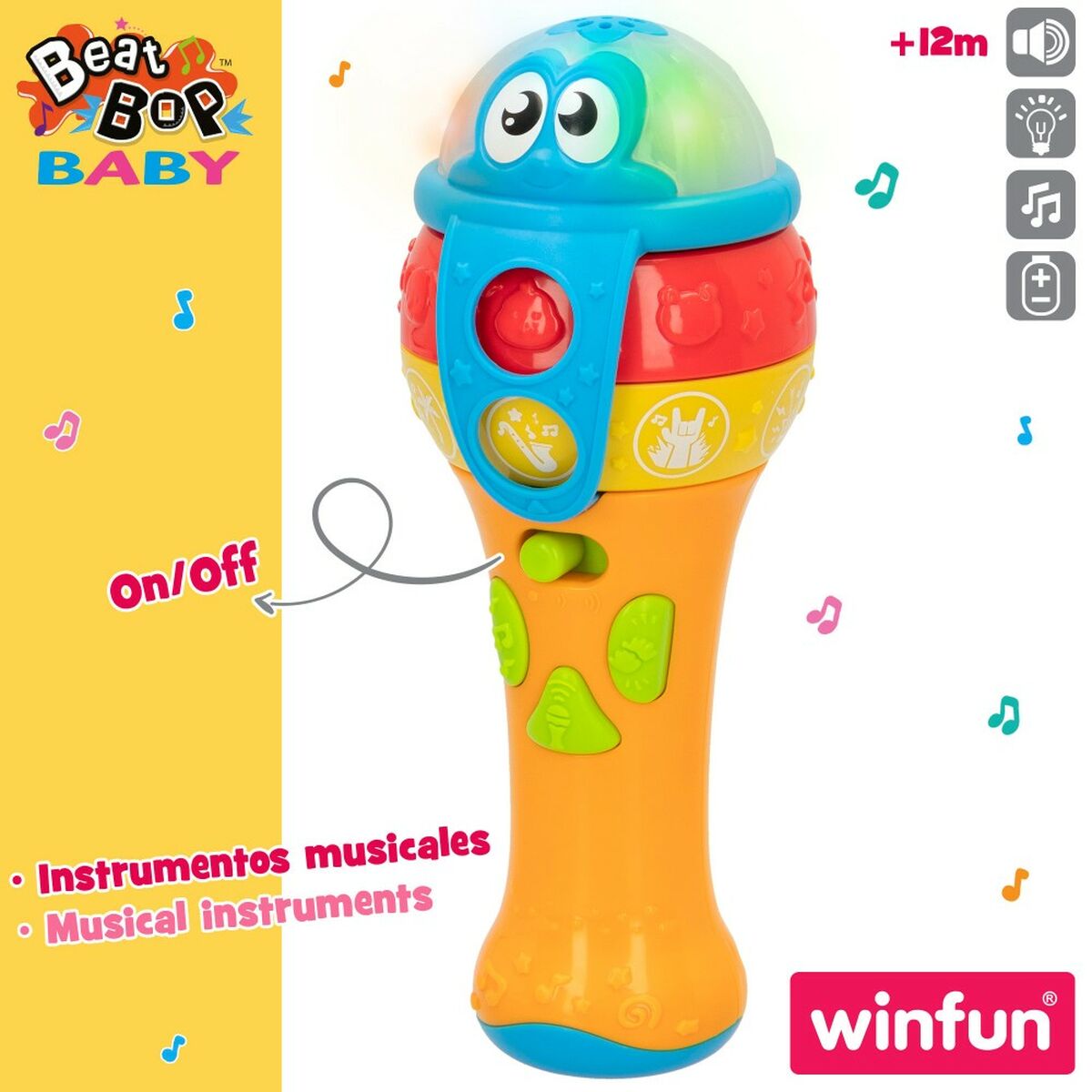 Toy microphone Winfun 7,5 x 19 x 7,8 cm (6 antal)-Bebis, Leksaker för småbarn-Winfun-peaceofhome.se