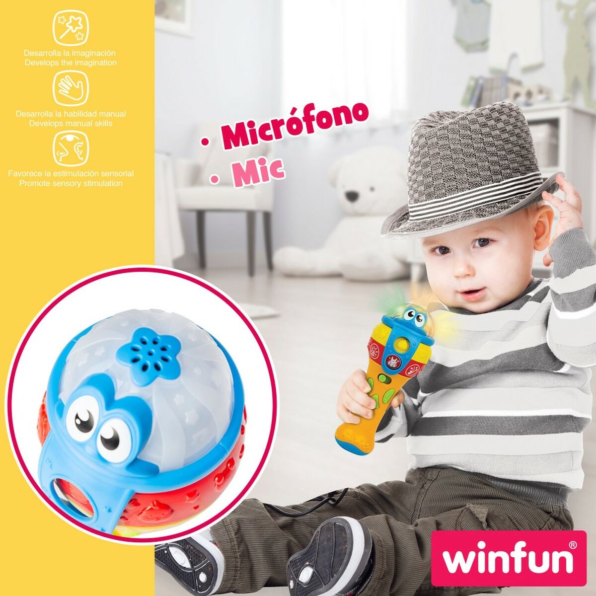 Toy microphone Winfun 7,5 x 19 x 7,8 cm (6 antal)-Bebis, Leksaker för småbarn-Winfun-peaceofhome.se