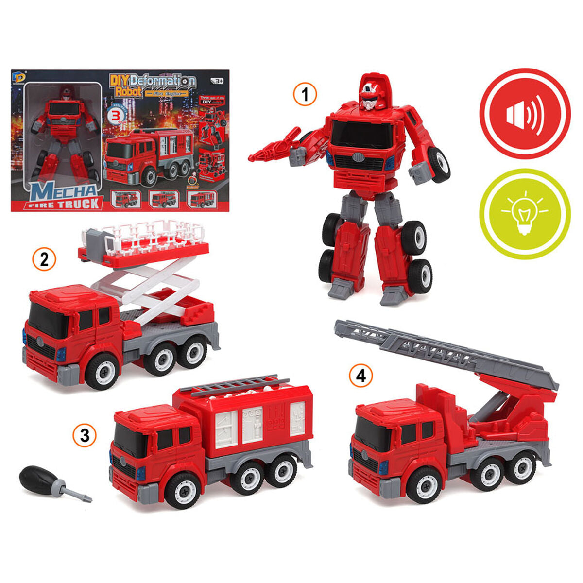 Transformers Ljus Röd med ljud 53 x 34 cm-Leksaker och spel, Dockor och actionfigurer-BigBuy Kids-peaceofhome.se