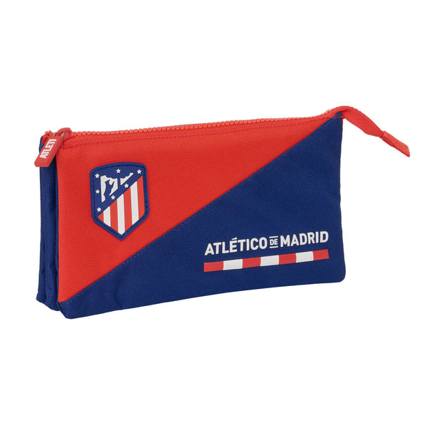 Tredubbel Carry-all Atlético Madrid Blå Röd 22 x 12 x 3 cm-Kontor och Kontorsmaterial, Skol- och utbildningsmaterial-Atlético Madrid-peaceofhome.se