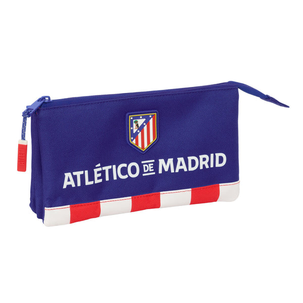 Tredubbel Carry-all Atlético Madrid Blå Vit Röd 22 x 12 x 3 cm-Kontor och Kontorsmaterial, Skol- och utbildningsmaterial-Atlético Madrid-peaceofhome.se