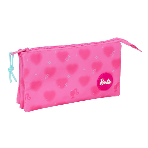 Tredubbel Carry-all Barbie Corazones Rosa 22 x 12 x 3 cm-Kontor och Kontorsmaterial, Skol- och utbildningsmaterial-Barbie-peaceofhome.se