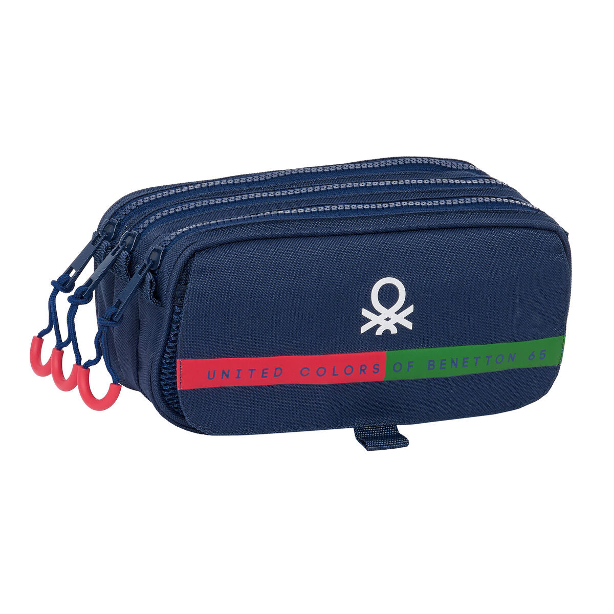 Tredubbel Carry-all Benetton Italy Marinblå 21,5 x 10 x 8 cm-Kontor och Kontorsmaterial, Skol- och utbildningsmaterial-Benetton-peaceofhome.se