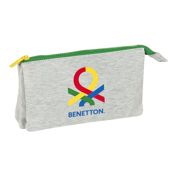 Tredubbel Carry-all Benetton Pop Grå (22 x 12 x 3 cm)-Kontor och Kontorsmaterial, Skol- och utbildningsmaterial-Benetton-peaceofhome.se