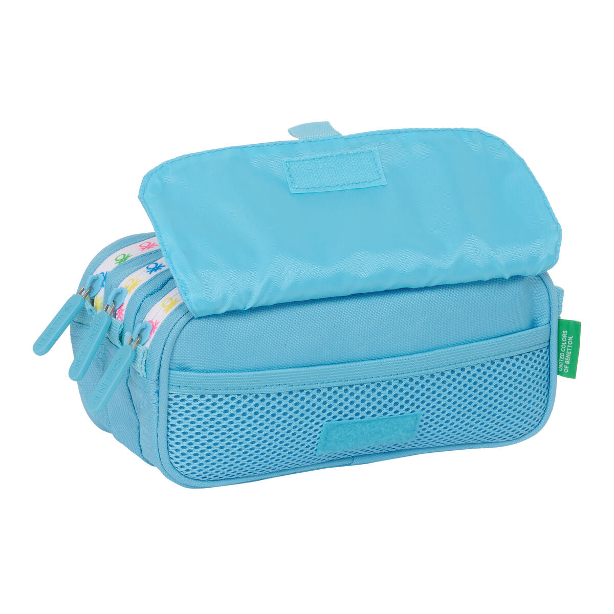 Tredubbel Carry-all Benetton Spring Himmelsblå 21,5 x 10 x 8 cm-Kontor och Kontorsmaterial, Skol- och utbildningsmaterial-Benetton-peaceofhome.se