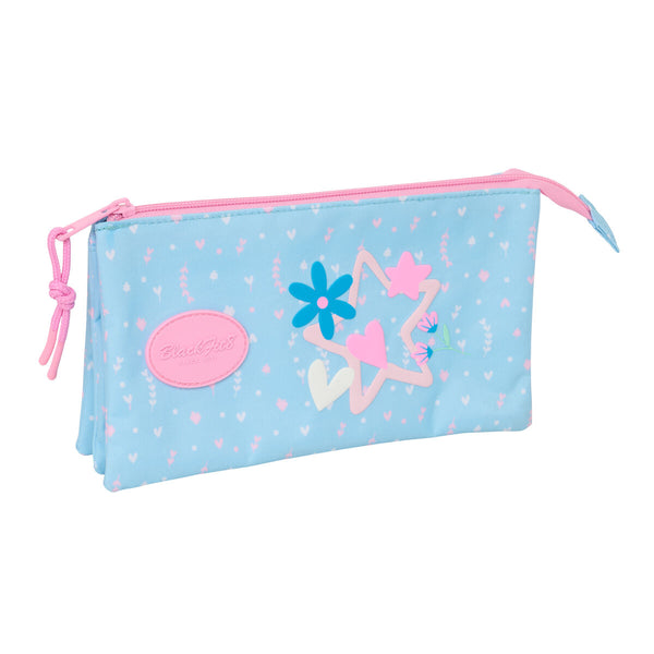Tredubbel Carry-all BlackFit8 Smile Rosa Ljusblå 22 x 12 x 3 cm-Kontor och Kontorsmaterial, Skol- och utbildningsmaterial-BlackFit8-peaceofhome.se
