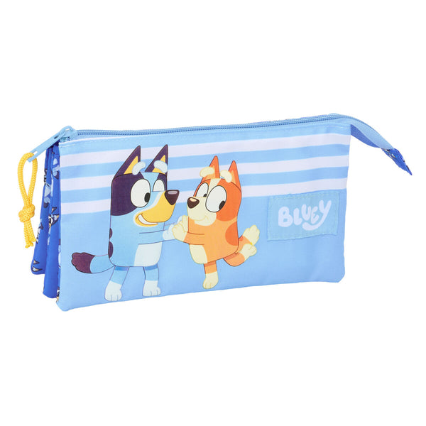 Tredubbel Carry-all Bluey Let's play Blå 22 x 12 x 3 cm-Kontor och Kontorsmaterial, Skol- och utbildningsmaterial-Bluey-peaceofhome.se