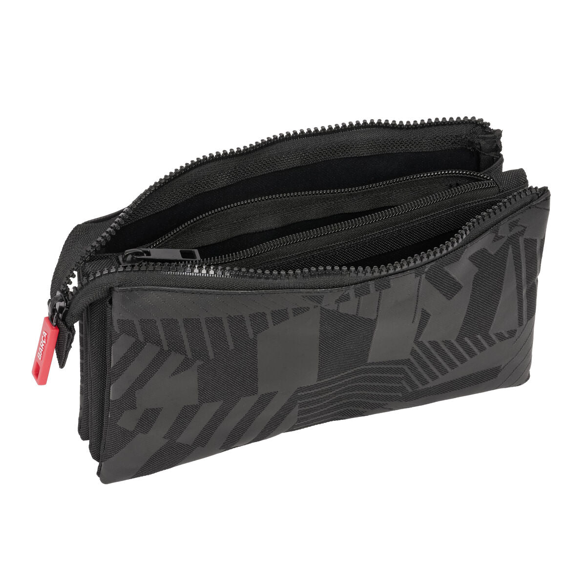 Tredubbel Carry-all F.C. Barcelona Black Svart 22 x 12 x 3 cm-Kontor och Kontorsmaterial, Skol- och utbildningsmaterial-F.C. Barcelona-peaceofhome.se