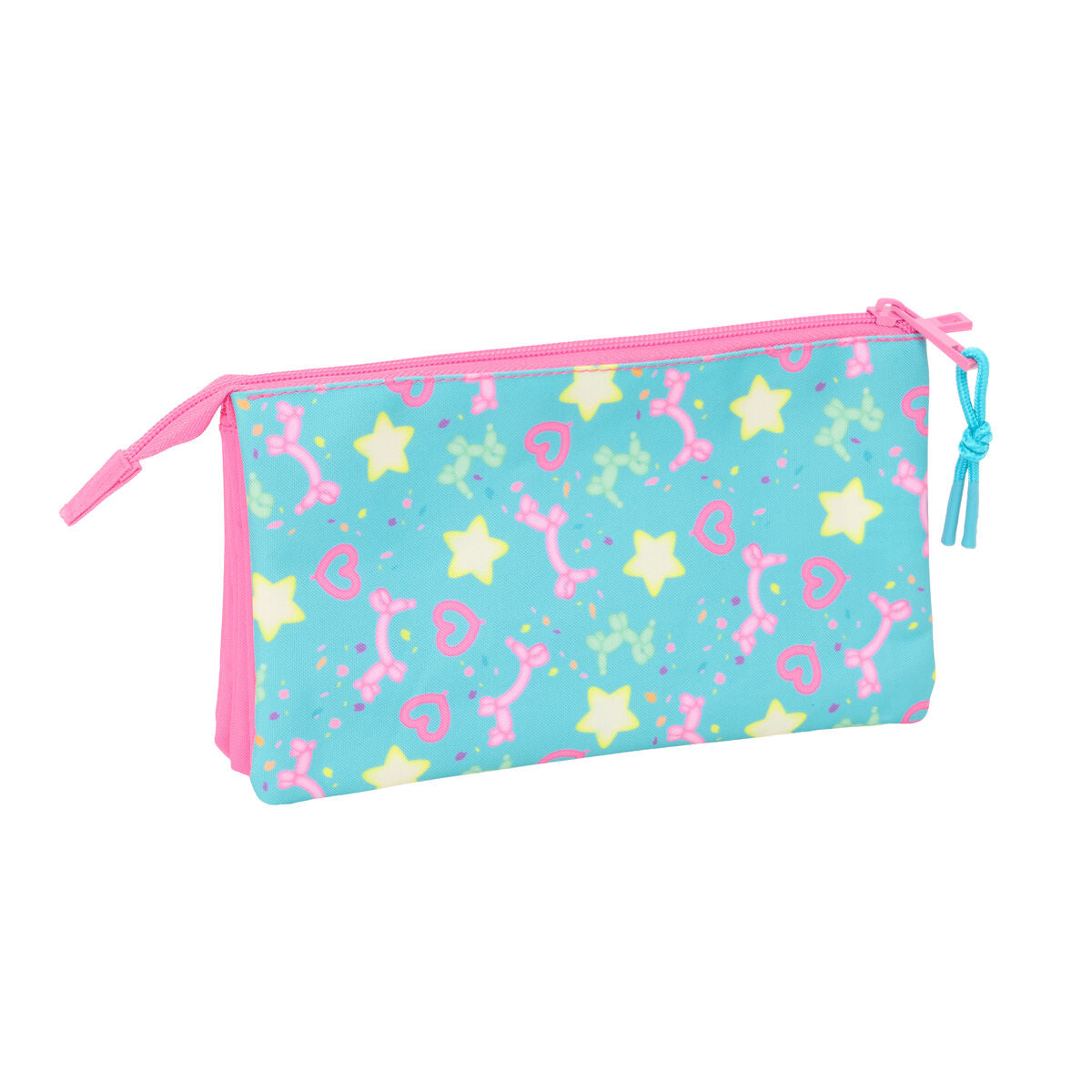 Tredubbel Carry-all Gabby's Dollhouse Confetti Rosa Turkos 22 x 12 x 3 cm-Kontor och Kontorsmaterial, Skol- och utbildningsmaterial-Gabby's Dollhouse-peaceofhome.se