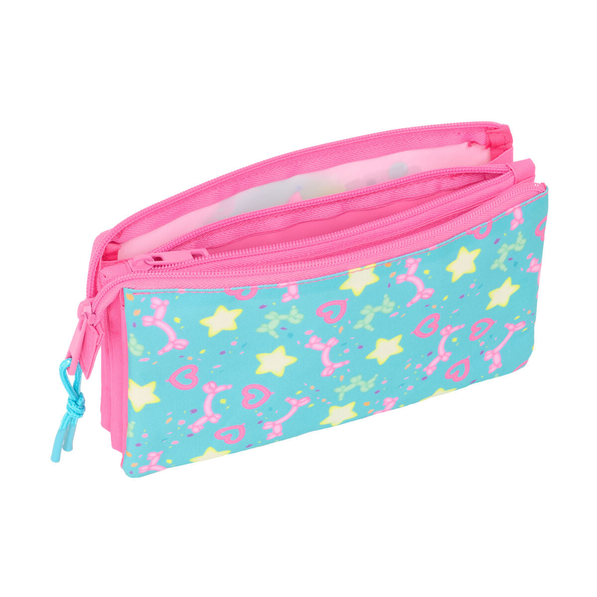 Tredubbel Carry-all Gabby's Dollhouse Confetti Rosa Turkos 22 x 12 x 3 cm-Kontor och Kontorsmaterial, Skol- och utbildningsmaterial-Gabby's Dollhouse-peaceofhome.se