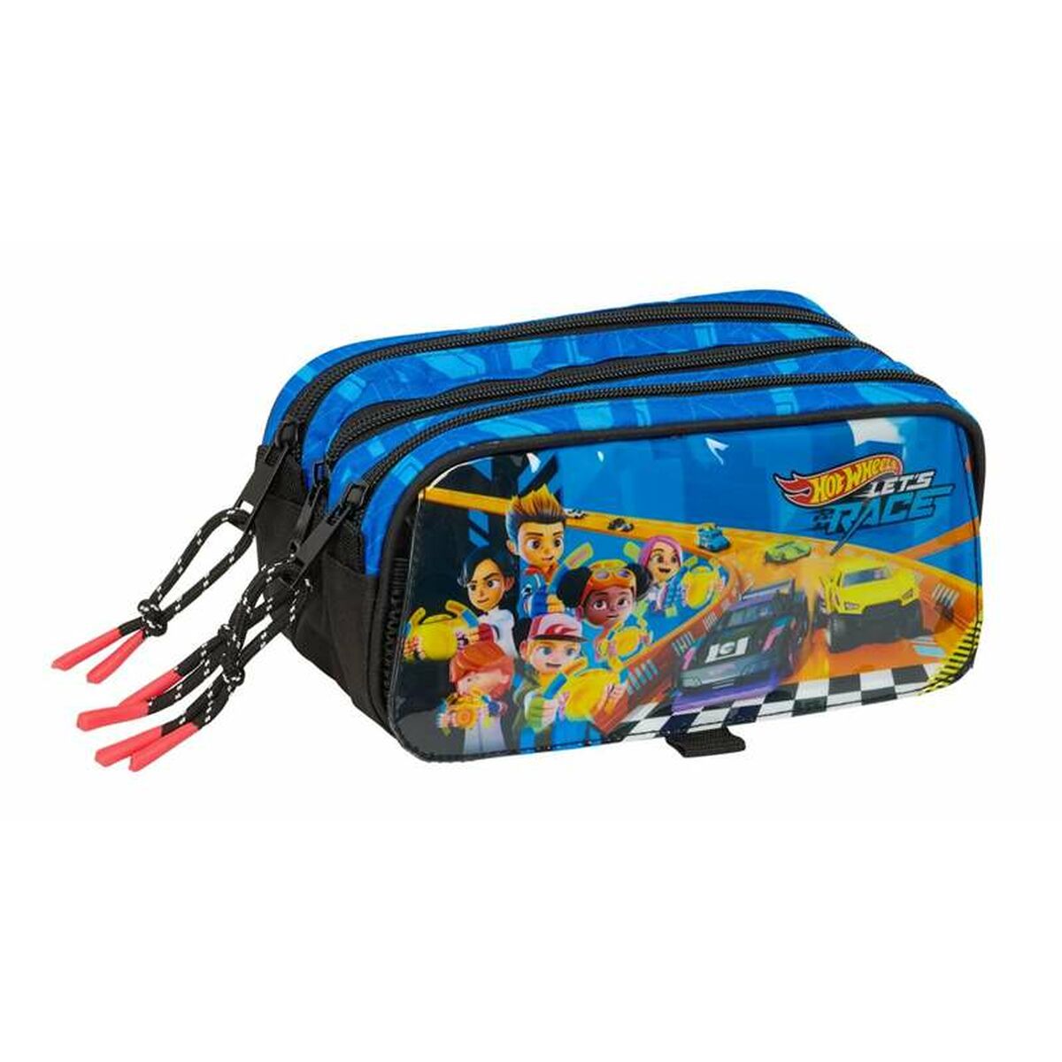 Tredubbel Carry-all Hot Wheels Let'S Race 21,5 x 10 x 8 cm-Kontor och Kontorsmaterial, Skol- och utbildningsmaterial-Hot Wheels-peaceofhome.se