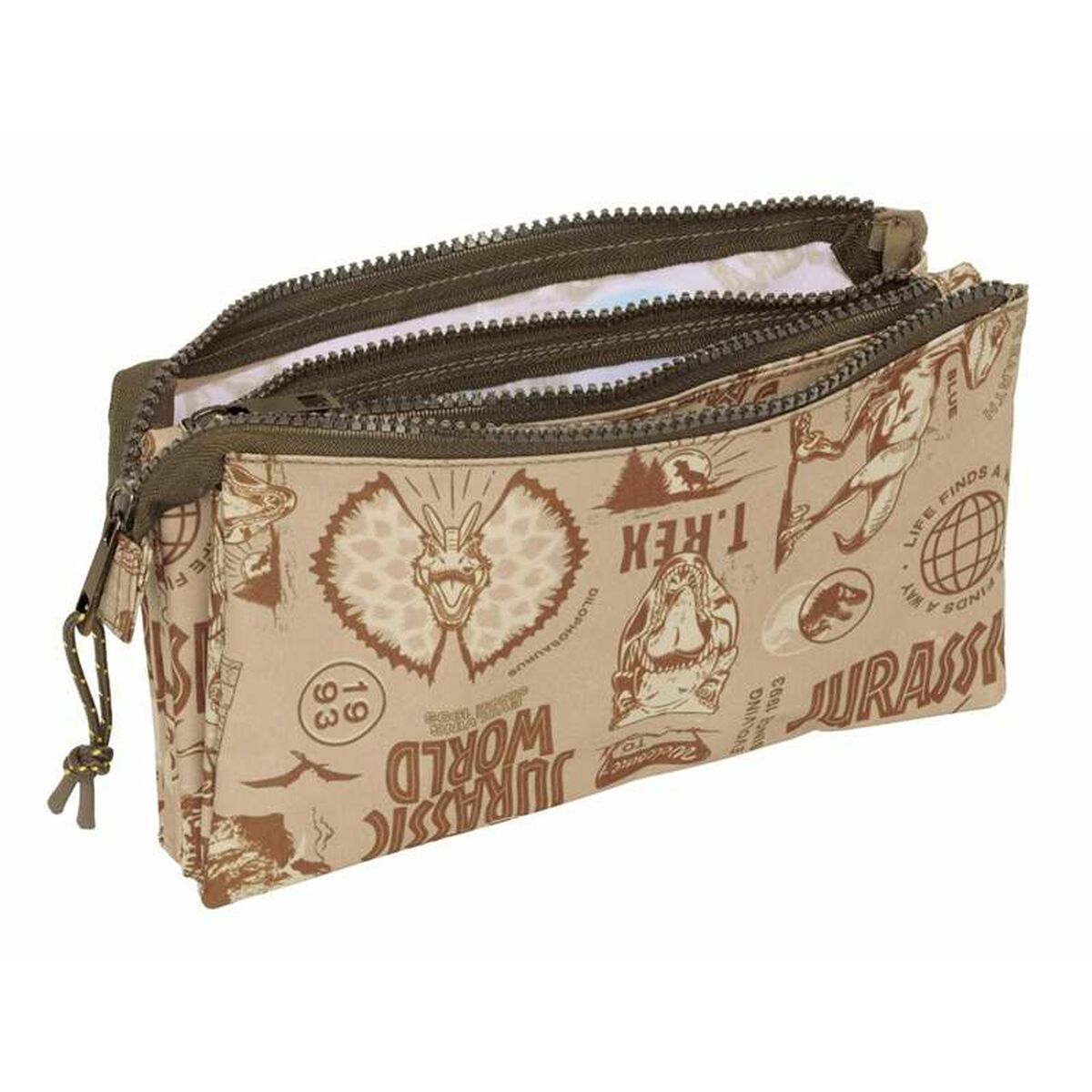 Tredubbel Carry-all Jurassic World 22 x 12 x 3 cm-Kontor och Kontorsmaterial, Skol- och utbildningsmaterial-Jurassic World-peaceofhome.se