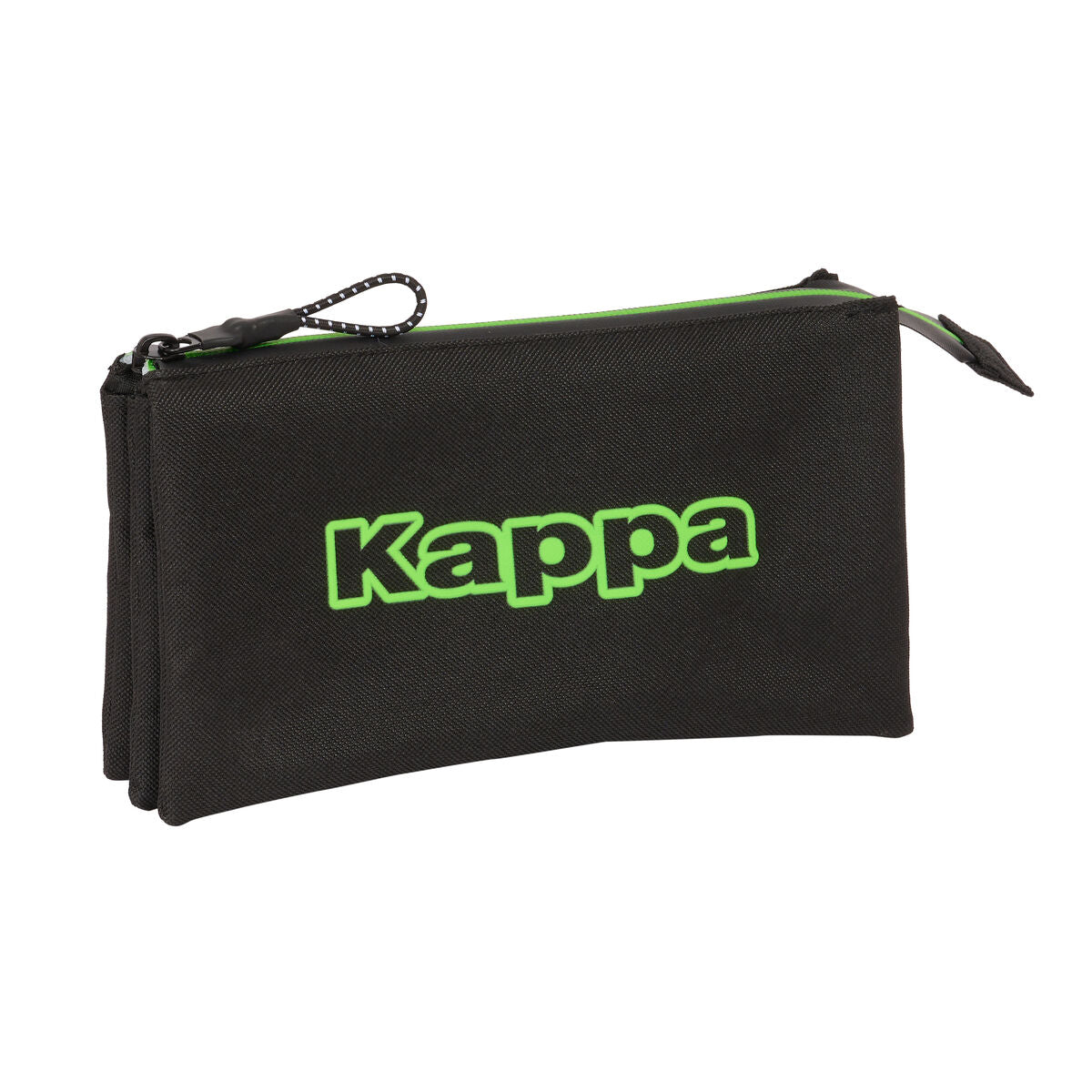 Tredubbel Carry-all Kappa Black Svart 22 x 12 x 3 cm-Kontor och Kontorsmaterial, Skol- och utbildningsmaterial-Kappa-peaceofhome.se