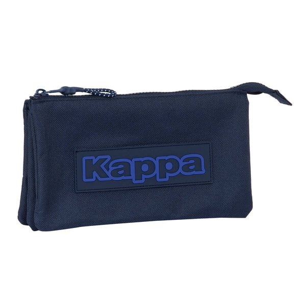 Tredubbel Carry-all Kappa Blue night Marinblå 22 x 12 x 3 cm-Kontor och Kontorsmaterial, Skol- och utbildningsmaterial-Kappa-peaceofhome.se