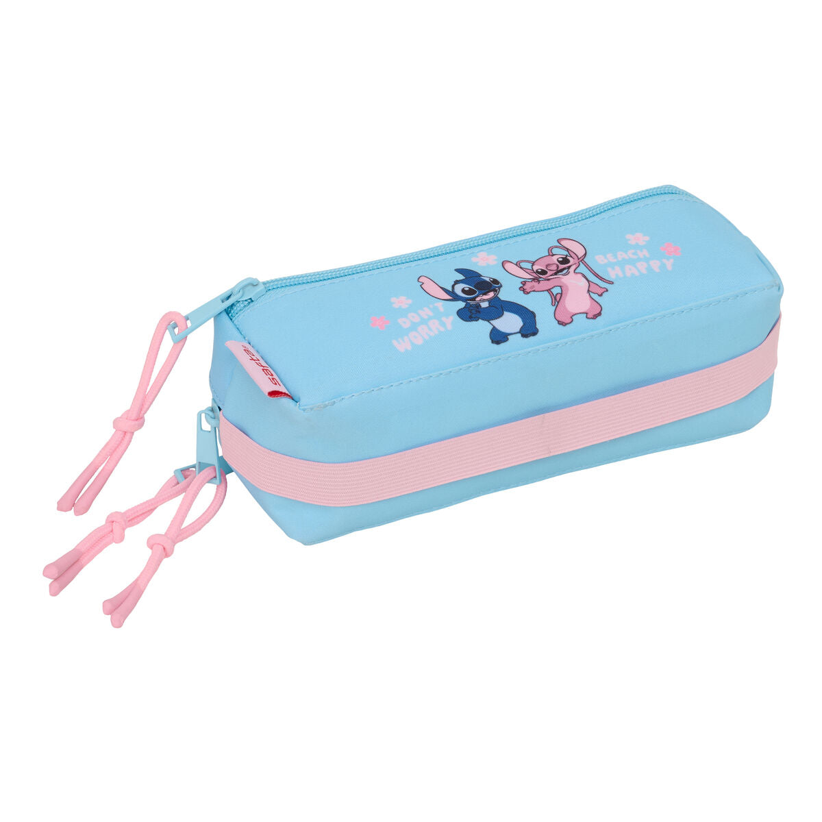 Tredubbel Carry-all Lilo & Stitch Happy Himmelsblå 22 x 8,5 x 6 cm-Kontor och Kontorsmaterial, Skol- och utbildningsmaterial-Lilo & Stitch-peaceofhome.se