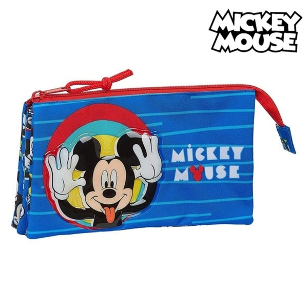 Tredubbel Carry-all Mickey Mouse Me time Röd Blå 22 x 12 x 3 cm