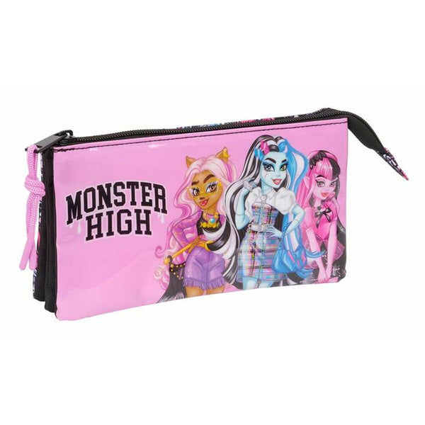 Tredubbel Carry-all Monster High 22 x 12 x 3 cm-Kontor och Kontorsmaterial, Skol- och utbildningsmaterial-Monster High-peaceofhome.se