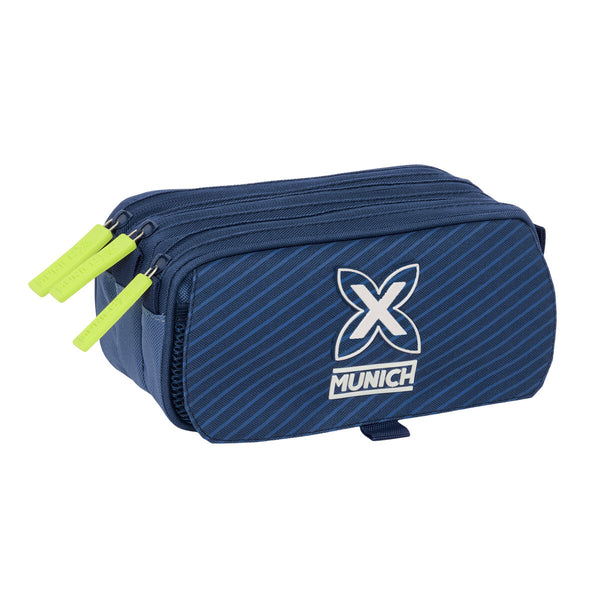 Tredubbel Carry-all Munich Blue indigo Blå 21,5 x 10 x 8 cm-Kontor och Kontorsmaterial, Skol- och utbildningsmaterial-Munich-peaceofhome.se
