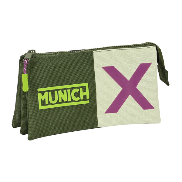 Tredubbel Carry-all Munich Bright khaki Grön 22 x 12 x 3 cm-Kontor och Kontorsmaterial, Skol- och utbildningsmaterial-Munich-peaceofhome.se