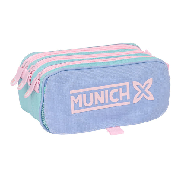 Tredubbel Carry-all Munich Mellow Blå Rosa Himmelsblå 21,5 x 10 x 8 cm-Kontor och Kontorsmaterial, Skol- och utbildningsmaterial-Munich-peaceofhome.se