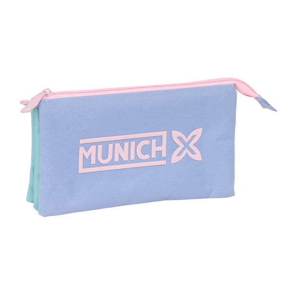 Tredubbel Carry-all Munich Mellow Blå Rosa Himmelsblå 22 x 12 x 3 cm-Kontor och Kontorsmaterial, Skol- och utbildningsmaterial-Munich-peaceofhome.se