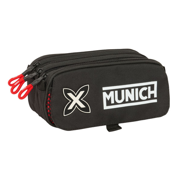 Tredubbel Carry-all Munich Vulcan Svart 21,5 x 10 x 8 cm-Kontor och Kontorsmaterial, Skol- och utbildningsmaterial-Munich-peaceofhome.se