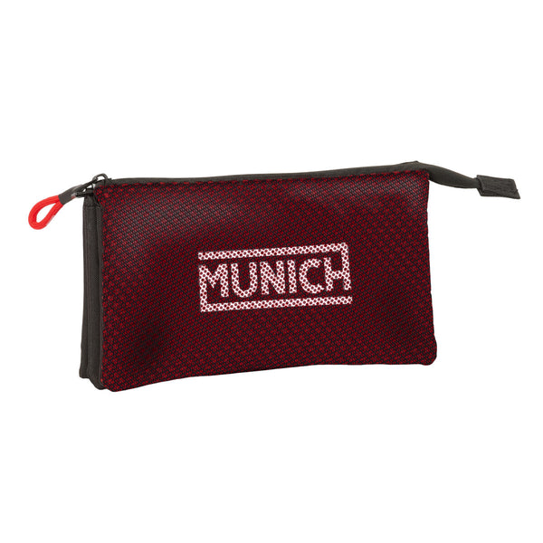 Tredubbel Carry-all Munich Vulcan Svart 22 x 12 x 3 cm-Kontor och Kontorsmaterial, Skol- och utbildningsmaterial-Munich-peaceofhome.se