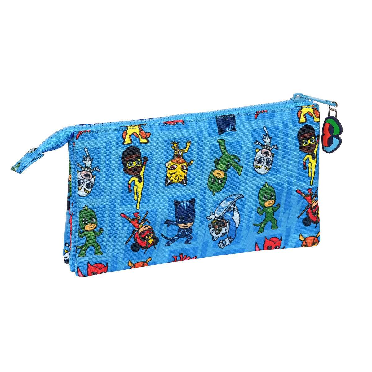 Tredubbel Carry-all PJ Masks Blå 22 x 12 x 3 cm-Kontor och Kontorsmaterial, Skol- och utbildningsmaterial-PJ Masks-peaceofhome.se