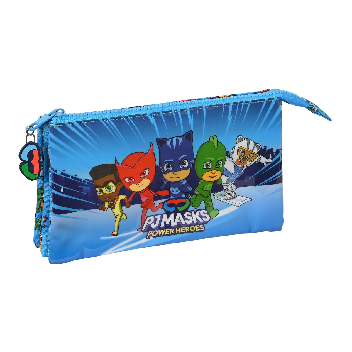 Tredubbel Carry-all PJ Masks Blå 22 x 12 x 3 cm-Kontor och Kontorsmaterial, Skol- och utbildningsmaterial-PJ Masks-peaceofhome.se