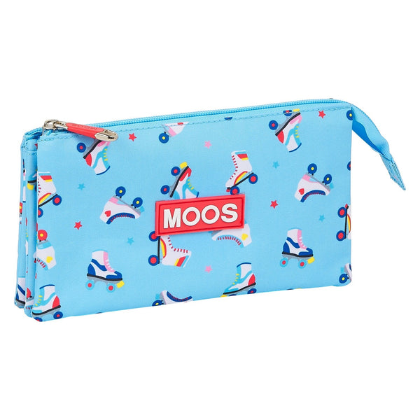 Tredubbel Carry-all Rollers Moos M744 Ljusblå Multicolour (22 x 12 x 3 cm)-Kontor och Kontorsmaterial, Skol- och utbildningsmaterial-Moos-peaceofhome.se
