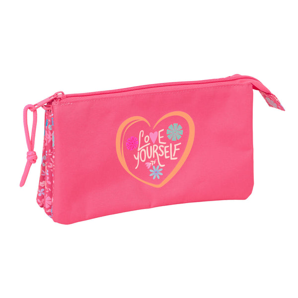 Tredubbel Carry-all Safta Feeling Rosa 22 x 12 x 3 cm-Kontor och Kontorsmaterial, Skol- och utbildningsmaterial-Safta-peaceofhome.se