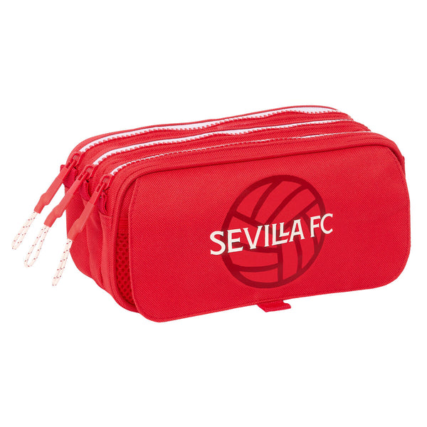 Tredubbel Carry-all Sevilla Fútbol Club Röd 21,5 x 10 x 8 cm-Kontor och Kontorsmaterial, Skol- och utbildningsmaterial-Sevilla Fútbol Club-peaceofhome.se