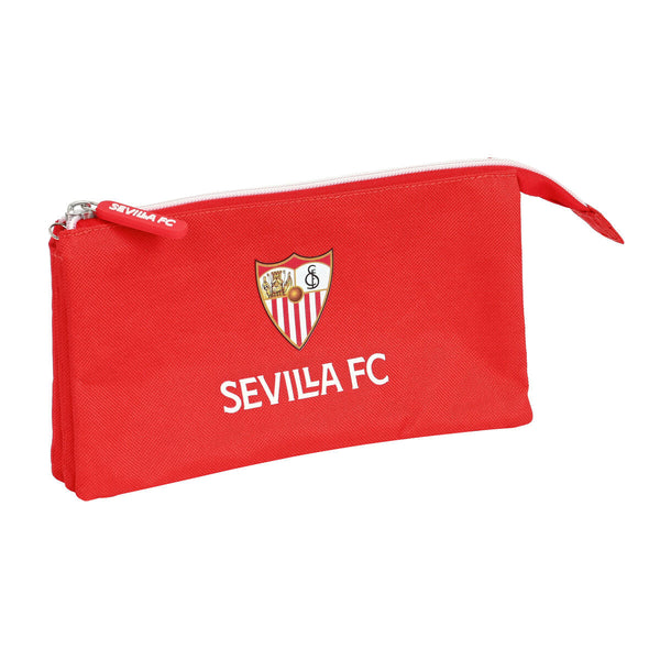 Tredubbel Carry-all Sevilla Fútbol Club Röd (22 x 12 x 3 cm)-Kontor och Kontorsmaterial, Skol- och utbildningsmaterial-Sevilla Fútbol Club-peaceofhome.se