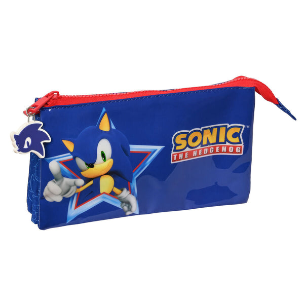 Tredubbel Carry-all Sonic Let's roll Marinblå 22 x 12 x 3 cm-Kontor och Kontorsmaterial, Skol- och utbildningsmaterial-Sonic-peaceofhome.se