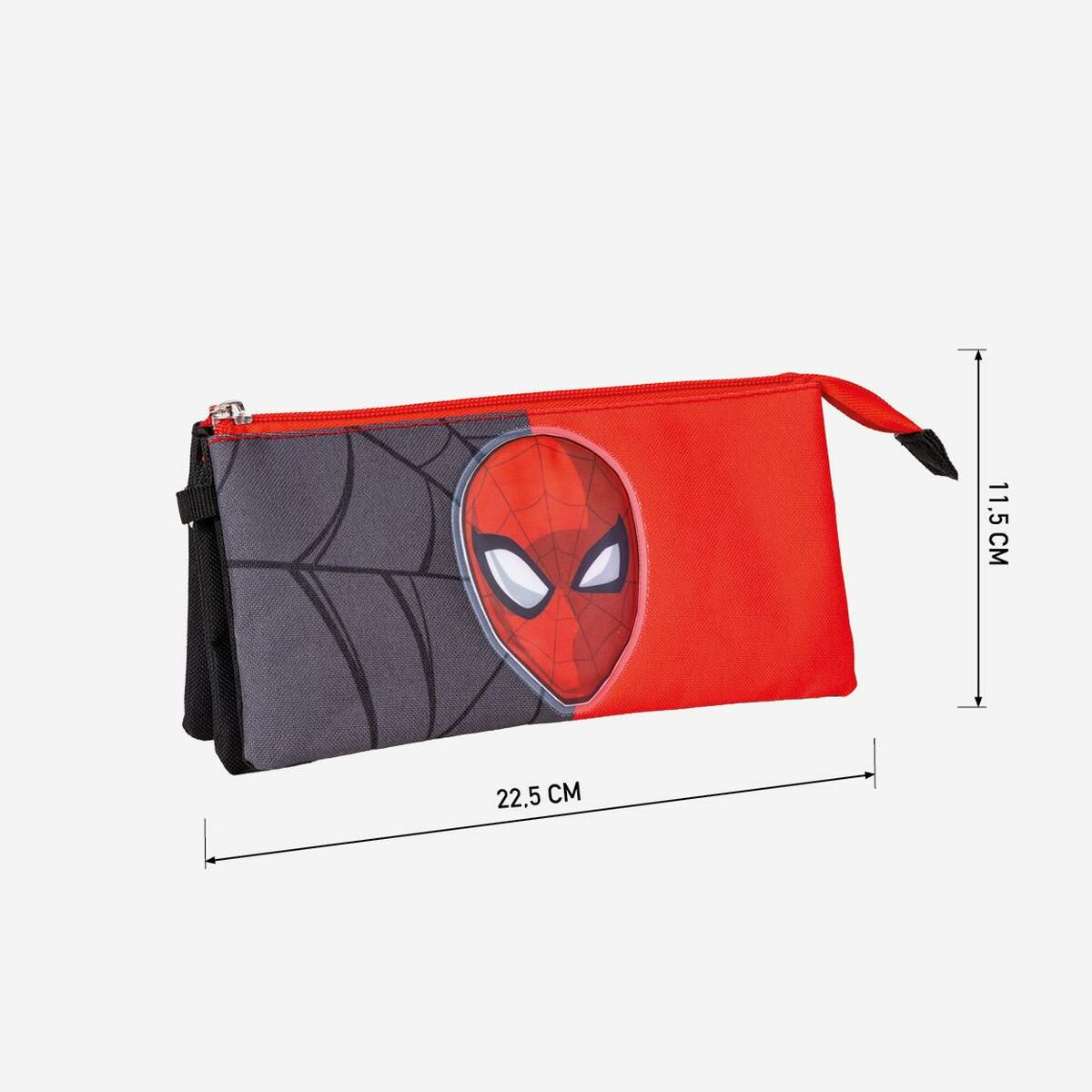 Tredubbel Carry-all Spider-Man Röd Svart 22,5 x 2 x 11,5 cm-Kontor och Kontorsmaterial, Skol- och utbildningsmaterial-Spider-Man-peaceofhome.se